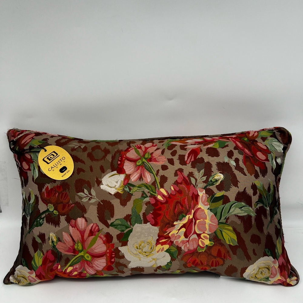Callisto Home Maximalist Floral Print Decorative Rectangular Lumbar Pillow 14x24